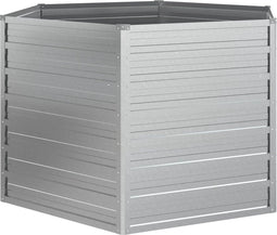 vidaXL - Plantenbak - verhoogd - 129x77 - cm - gegalvaniseerd - staal - zilverkleur