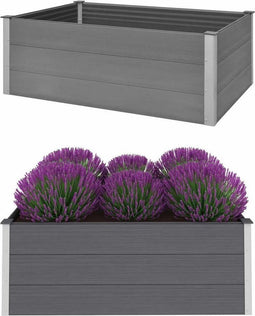 vidaXL - Plantenbak - verhoogd - 150x100x54 - cm - HKC - grijs
