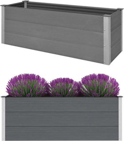 vidaXL - Plantenbak - verhoogd - 150x50x54 - cm - HKC - grijs