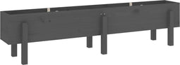 vidaXL - Plantenbak - verhoogd - 160x30x38 - cm - massief - grenenhout - grijs
