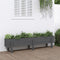 vidaXL - Plantenbak - verhoogd - 160x30x38 - cm - massief - grenenhout - grijs