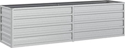 vidaXL - Plantenbak - verhoogd - 160x40x45 - cm - gegalvaniseerd - staal - zilver
