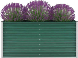 vidaXL - Plantenbak - verhoogd - 160x40x77 - cm - gegalvaniseerd - staal - groen