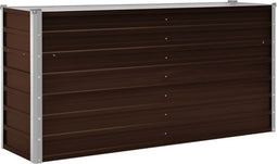 vidaXL - Plantenbak - verhoogd - 160x40x77 - cm - gegalvaniseerd - staal - bruin