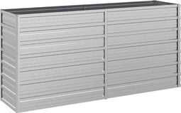 vidaXL - Plantenbak - verhoogd - 160x40x77 - cm - gegalvaniseerd - staal - zilver