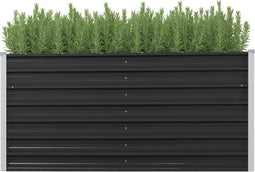 vidaXL - Plantenbak - verhoogd - 160x40x77 - cm - gegalvaniseerd - staal - antraciet