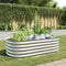 vidaXL - Plantenbak - verhoogd - 160x80x44 - cm - gegalvaniseerd - staal - zilver