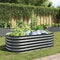 vidaXL - Plantenbak - verhoogd - 160x80x44 - cm - gegalvaniseerd - staal - grijs