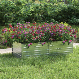 vidaXL - Plantenbak - verhoogd - 160x80x45 - cm - gegalvaniseerd - staal - zilver