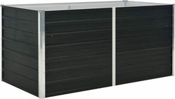 vidaXL - Plantenbak - verhoogd - 160x80x77 - cm - gegalvaniseerd - staal - antraciet
