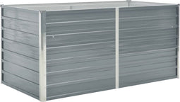 vidaXL - Plantenbak - verhoogd - 160x80x77 - cm - gegalvaniseerd - staal - grijs