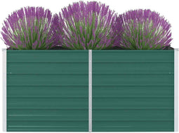 vidaXL - Plantenbak - verhoogd - 160x80x77 - cm - gegalvaniseerd - staal - groen
