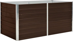 vidaXL - Plantenbak - verhoogd - 160x80x77 - cm - gegalvaniseerd - staal - bruin