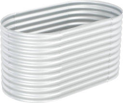 vidaXL - Plantenbak - verhoogd - 160x80x81 - cm - gegalvaniseerd - staal - zilver