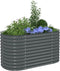 vidaXL - Plantenbak - verhoogd - 160x80x81 - cm - gegalvaniseerd - staal - grijs