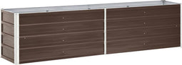 vidaXL - Plantenbak - verhoogd - 240x40x45 - cm - gegalvaniseerd - staal - bruin