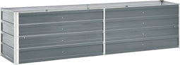 vidaXL - Plantenbak - verhoogd - 240x40x45 - cm - gegalvaniseerd - staal - grijs