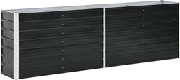 vidaXL - Plantenbak - verhoogd - 240x40x77 - cm - gegalvaniseerd - staal - antraciet