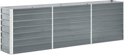 vidaXL - Plantenbak - verhoogd - 240x40x77 - cm - gegalvaniseerd - staal - grijs