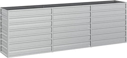 vidaXL - Plantenbak - verhoogd - 240x40x77 - cm - gegalvaniseerd - staal - zilver