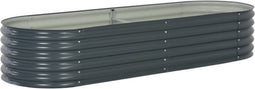 vidaXL - Plantenbak - verhoogd - 240x80x44 - cm - gegalvaniseerd - staal - grijs