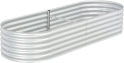 vidaXL - Plantenbak - verhoogd - 240x80x44 - cm - gegalvaniseerd - staal - zilver