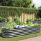 vidaXL - Plantenbak - verhoogd - 240x80x44 - cm - gegalvaniseerd - staal - grijs