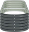 vidaXL - Plantenbak - verhoogd - 240x80x44 - cm - gegalvaniseerd - staal - grijs
