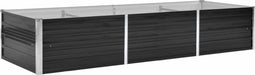 vidaXL - Plantenbak - verhoogd - 240x80x45 - cm - gegalvaniseerd - staal - antraciet