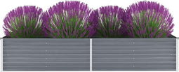 vidaXL - Plantenbak - verhoogd - 240x80x45 - cm - gegalvaniseerd - staal - grijs