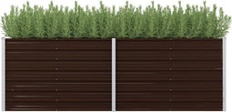 vidaXL - Plantenbak - verhoogd - 240x80x77 - cm - gegalvaniseerd - staal - bruin