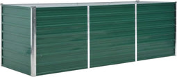 vidaXL - Plantenbak - verhoogd - 240x80x77 - cm - gegalvaniseerd - staal - groen