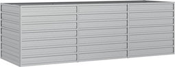 vidaXL - Plantenbak - verhoogd - 240x80x77 - cm - gegalvaniseerd - staal - zilver