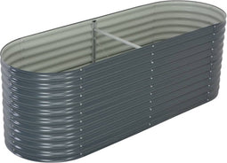 vidaXL - Plantenbak - verhoogd - 240x80x81 - cm - gegalvaniseerd - staal - grijs