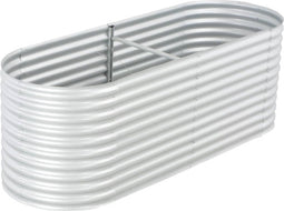 vidaXL - Plantenbak - verhoogd - 240x80x81 - cm - gegalvaniseerd - staal - zilver