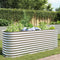 vidaXL - Plantenbak - verhoogd - 240x80x81 - cm - gegalvaniseerd - staal - zilver