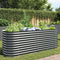 vidaXL - Plantenbak - verhoogd - 240x80x81 - cm - gegalvaniseerd - staal - grijs