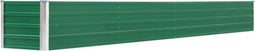 vidaXL - Plantenbak - verhoogd - 320x40x45 - cm - gegalvaniseerd - staal - groen
