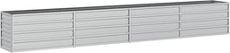 vidaXL - Plantenbak - verhoogd - 320x40x45 - cm - gegalvaniseerd - staal - zilver
