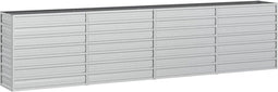 vidaXL - Plantenbak - verhoogd - 320x40x77 - cm - gegalvaniseerd - staal - zilver