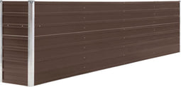 vidaXL - Plantenbak - verhoogd - 320x40x77 - cm - gegalvaniseerd - staal - bruin