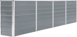 vidaXL - Plantenbak - verhoogd - 320x40x77 - cm - gegalvaniseerd - staal - grijs