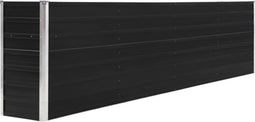 vidaXL - Plantenbak - verhoogd - 320x40x77 - cm - gegalvaniseerd - staal - antraciet