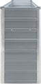 vidaXL - Plantenbak - verhoogd - 320x40x77 - cm - gegalvaniseerd - staal - grijs