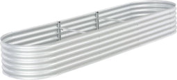 vidaXL - Plantenbak - verhoogd - 320x80x44 - cm - gegalvaniseerd - staal - zilver