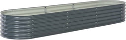 vidaXL - Plantenbak - verhoogd - 320x80x44 - cm - gegalvaniseerd - staal - grijs