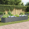 vidaXL - Plantenbak - verhoogd - 320x80x44 - cm - gegalvaniseerd - staal - grijs