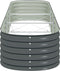 vidaXL - Plantenbak - verhoogd - 320x80x44 - cm - gegalvaniseerd - staal - grijs