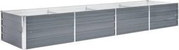 vidaXL - Plantenbak - verhoogd - 320x80x45 - cm - gegalvaniseerd - staal - grijs