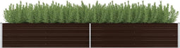 vidaXL - Plantenbak - verhoogd - 320x80x45 - cm - gegalvaniseerd - staal - bruin